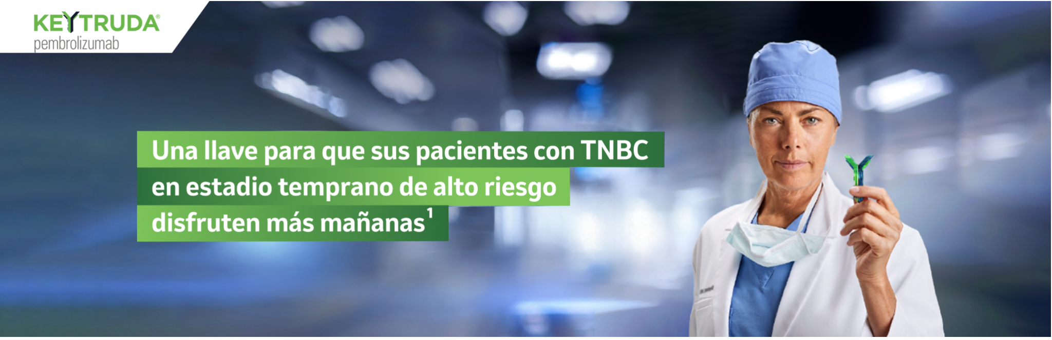 Medico con la llave de Keytruda en su mano